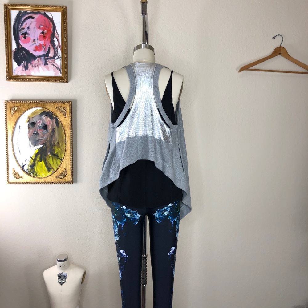 REVOLVE Aiko Leather Quilted Patchwork Racerback Vest